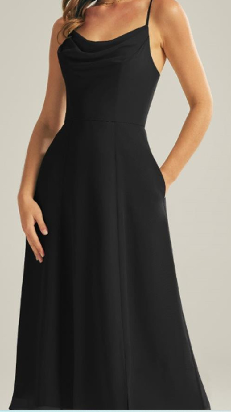AW BRIDAL 8 M black Maribel formal bridesmaid wedding guest maxi dress NEW B25